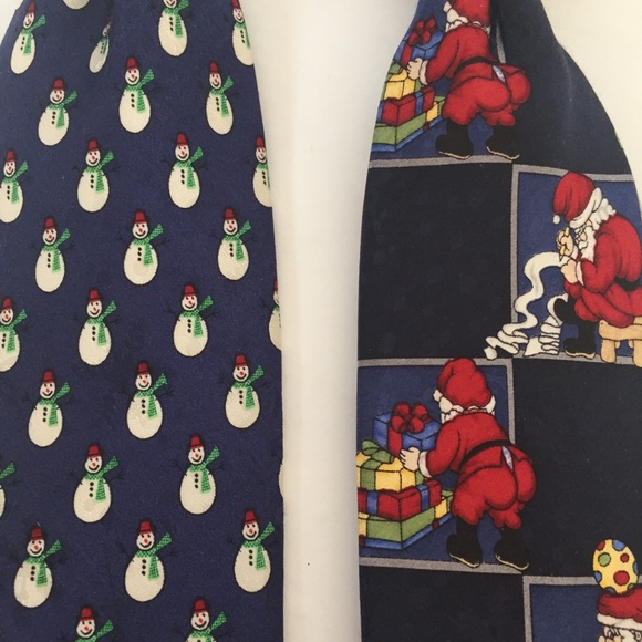 NWOT Boy's Snowman & Santa Clip-On Ties - Picture 2 of 3
